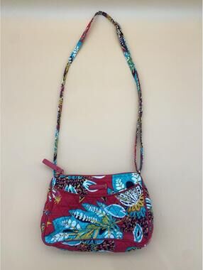 Vera Bradley Women's Pink Hadley Rumba Floral Pattern Quilted Crossbody Handbag